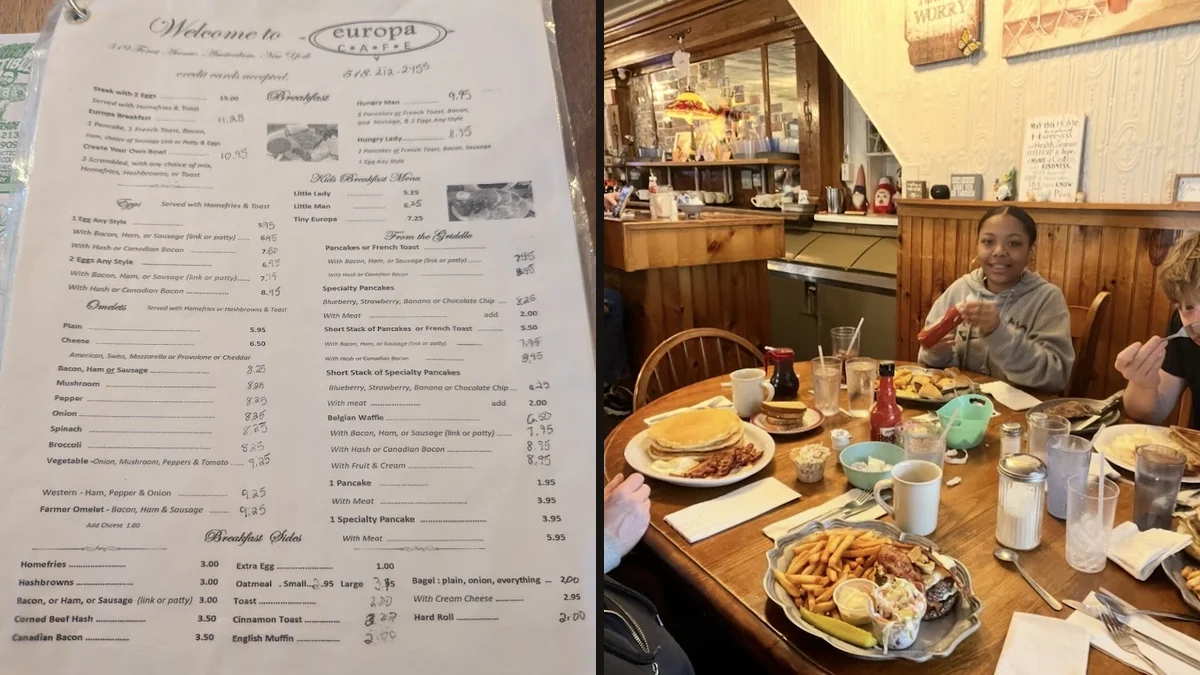 Family-friendly café interior with simple decor
