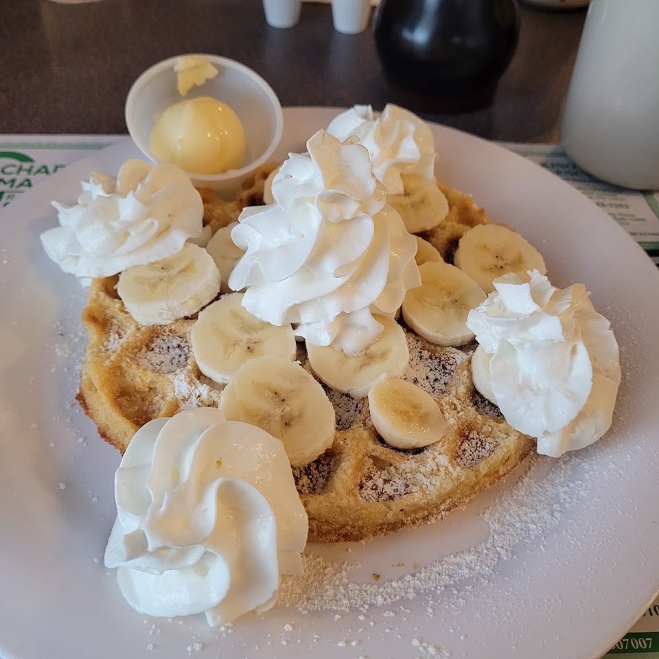 Simple breakfast selections on a café menu